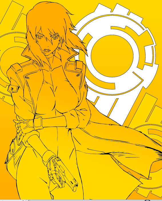 kusanagi motoko (ghost in the shell) drawn by inkfishlight