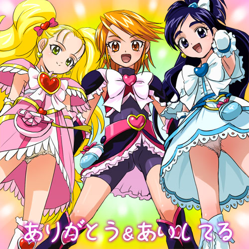 misumi nagisa, yukishiro honoka, cure black, cure white, kujou hikari, and 1 more (precure and 2 more) drawn by haruyama_kazunori