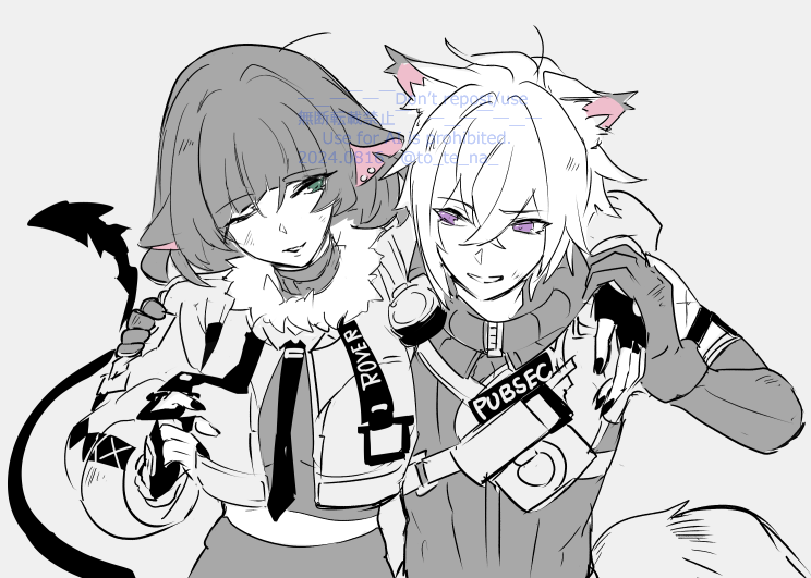 jane doe and seth lowell (zenless zone zero) drawn by to_te_na