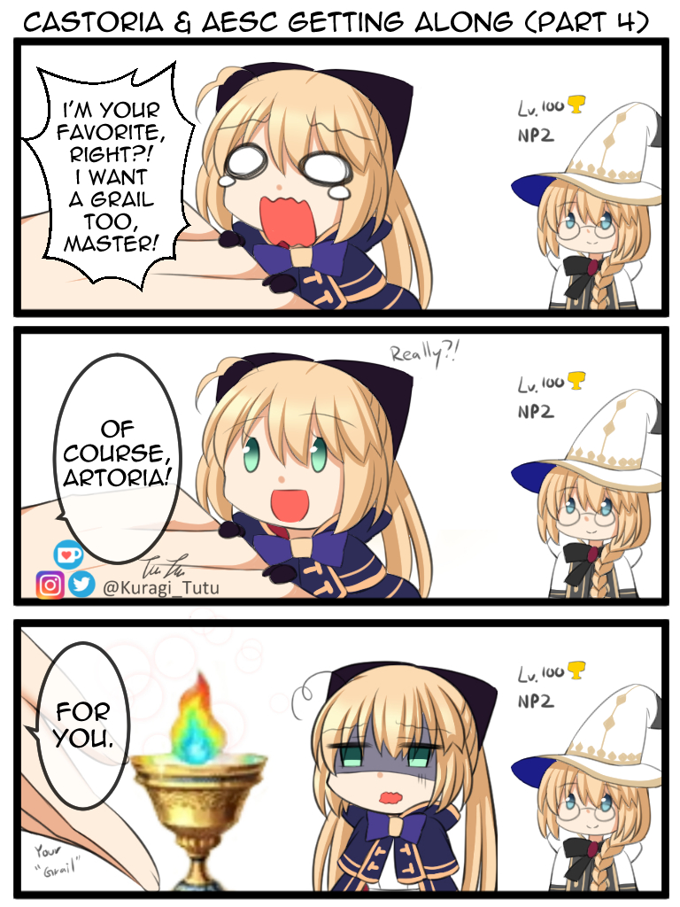 artoria pendragon, artoria caster, and aesc (fate and 1 more) drawn by kuragi_tutu