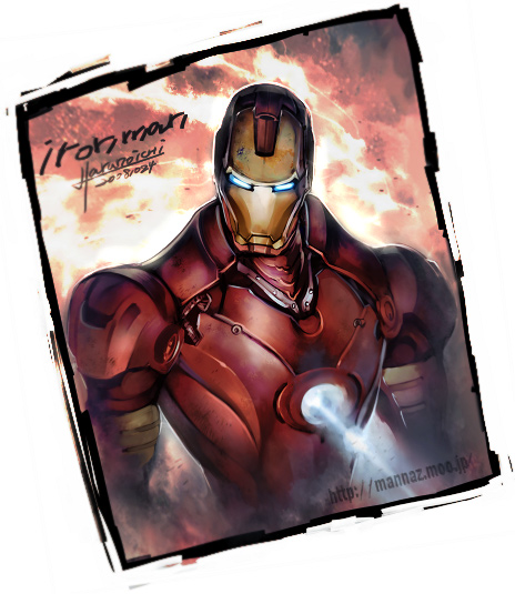tony stark and iron man (marvel and 1 more) drawn by harunoichi