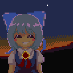 cirno and tanned cirno (touhou) drawn by james_at_pi_(fuwafuwacatgirl)