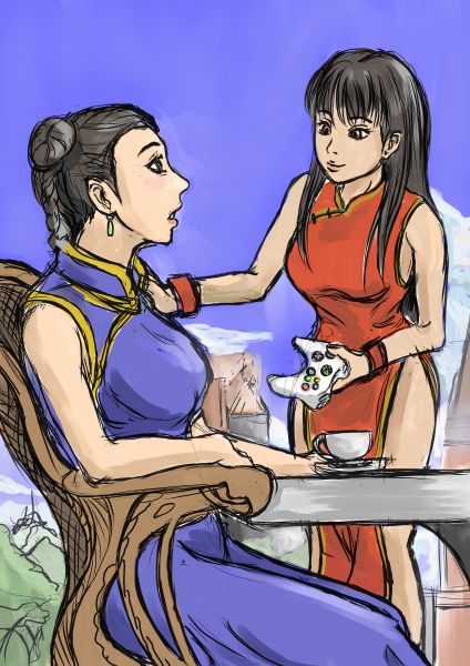 lei fang and pai chan (dead or alive and 1 more) drawn by berujaman