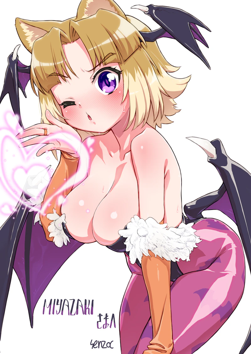morrigan aensland and inuwaka nazuna (darkstalkers and 1 more) drawn by senzoc