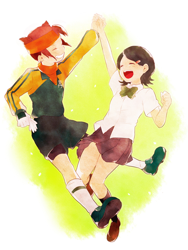 endou mamoru and kino aki (inazuma eleven) drawn by tomo_(sjim)