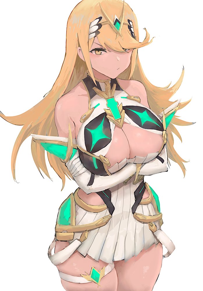 mythra (xenoblade chronicles and 1 more) drawn by arqa