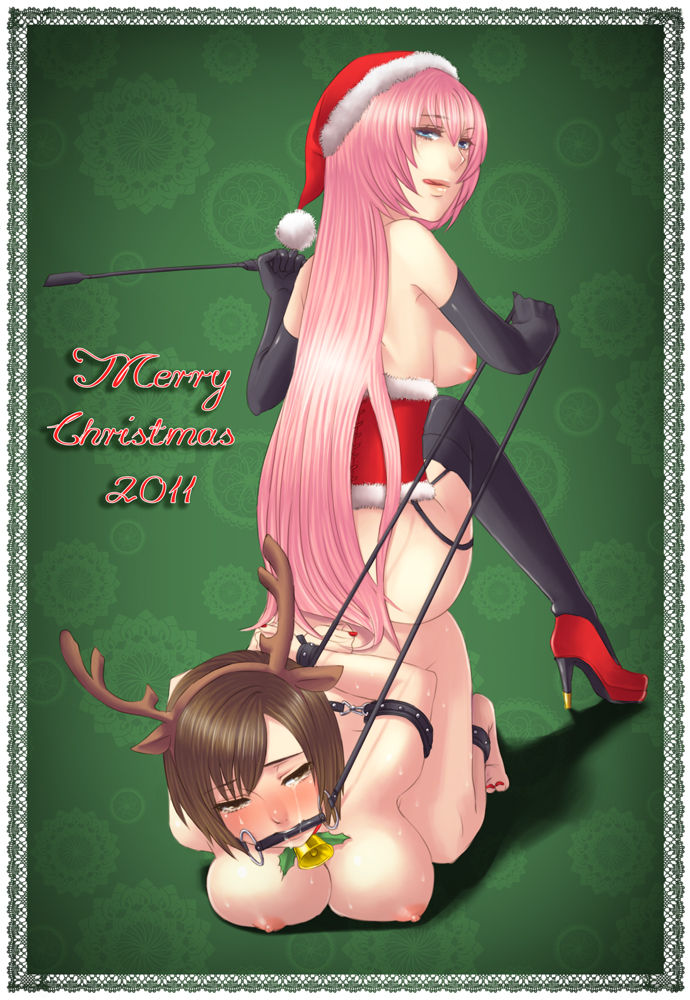 megurine luka and meiko (vocaloid) drawn by murasaki_(ekyu)