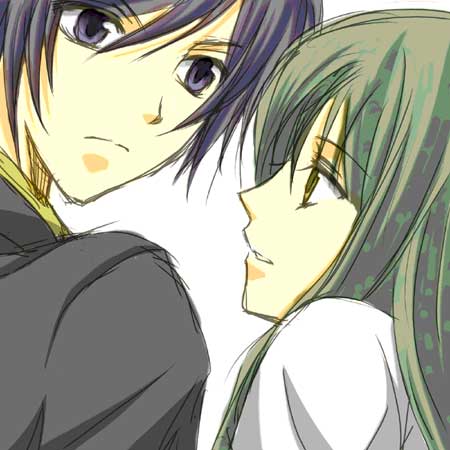 c.c. and lelouch vi britannia (code geass) drawn by strawberry_monster