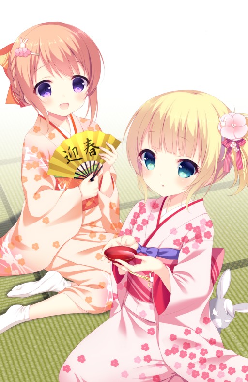 hoto cocoa, kirima syaro, and wild geese (gochuumon wa usagi desu ka?) drawn by chitosezaka_suzu