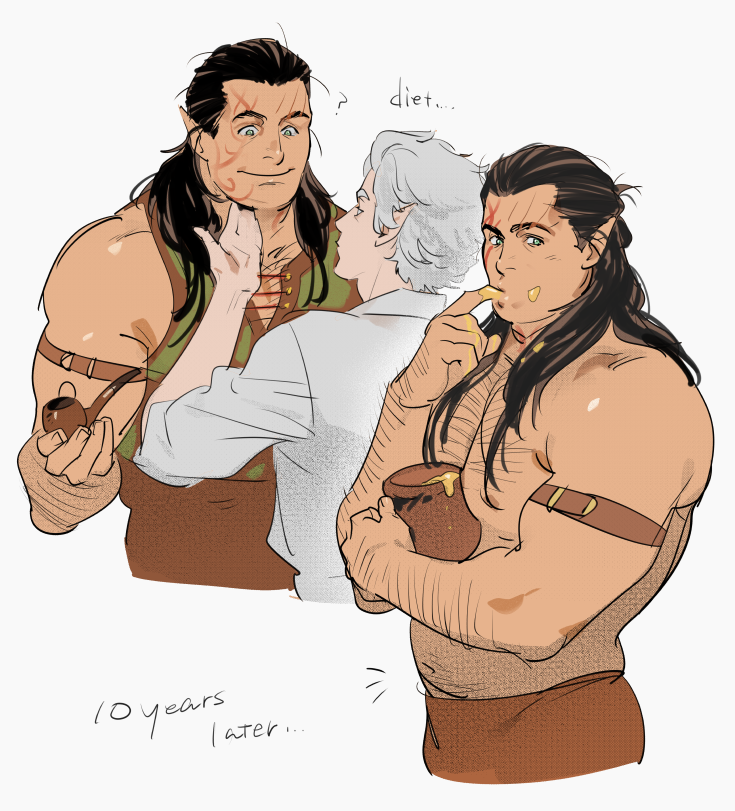 astarion and halsin (dungeons & dragons and 2 more) drawn by tatsumi_(psmhbpiuczn)