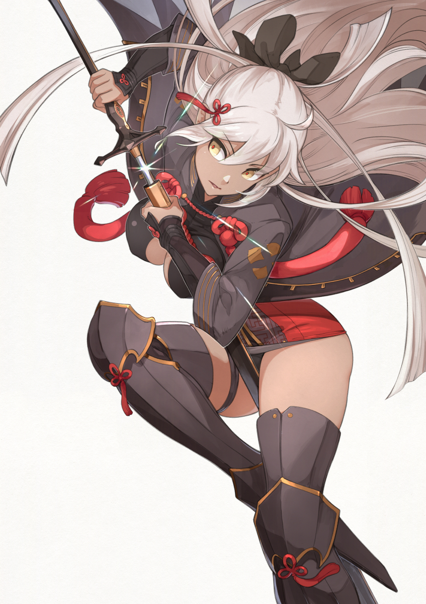 okita souji and okita souji alter (fate and 2 more) drawn by yunar