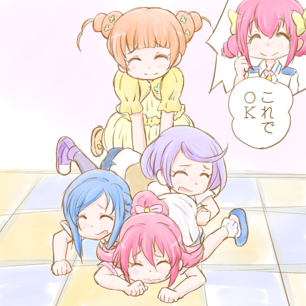 hishikawa rikka, aida mana, hoshizora miyuki, kenzaki makoto, and yotsuba alice (precure and 2 more) drawn by yoshimi50