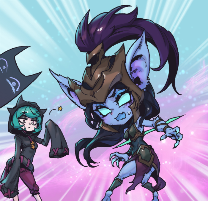 vex, vex shadow, and kalista (league of legends) drawn by phantom_ix_row