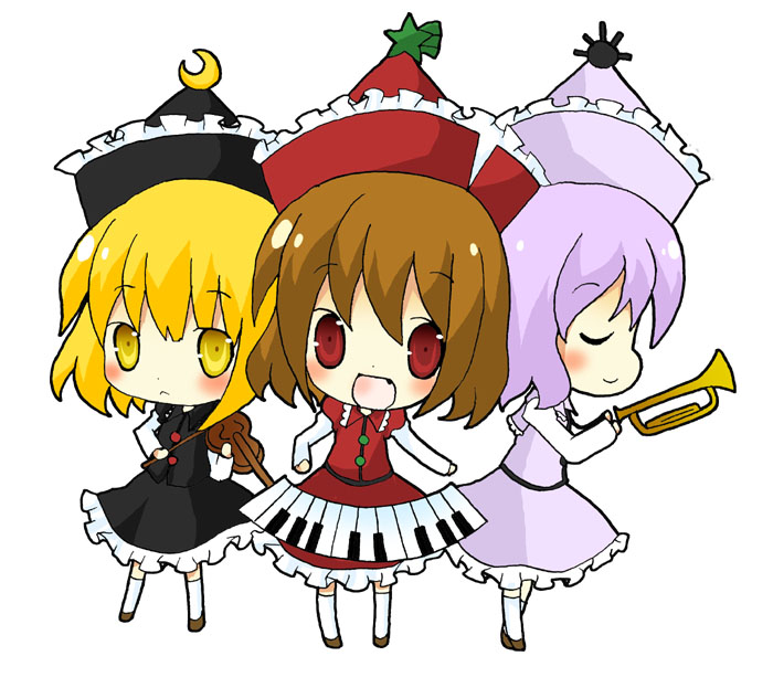 lunasa prismriver, merlin prismriver, and lyrica prismriver (touhou) drawn by takahashi_kanon
