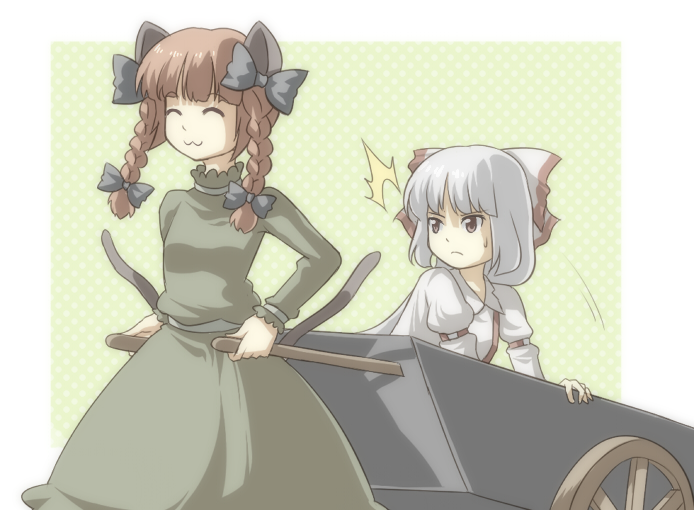 fujiwara no mokou and kaenbyou rin (touhou) drawn by urin