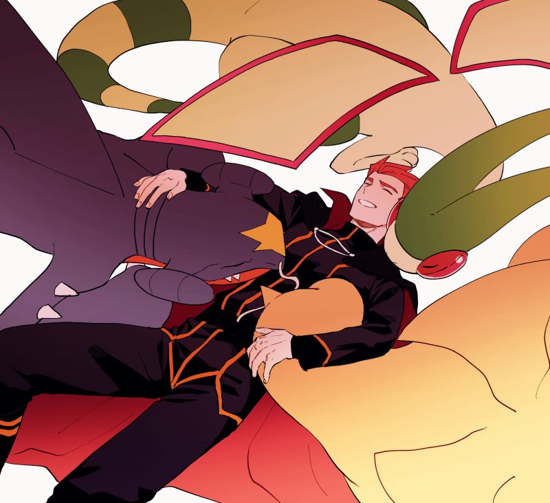 garchomp, dragonite, lance, and flygon (pokemon and 1 more) drawn by y_(036_yng)
