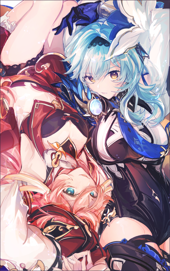 eula and yanfei (genshin impact) drawn by ayano_(katou)