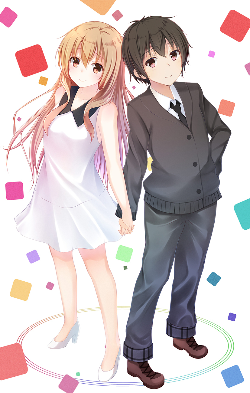 kaga kouko and tada banri (golden time) drawn by netarou