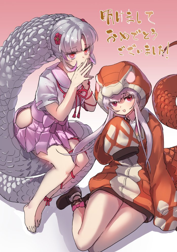 byakuda and taipan (kemono friends) drawn by tadano_magu