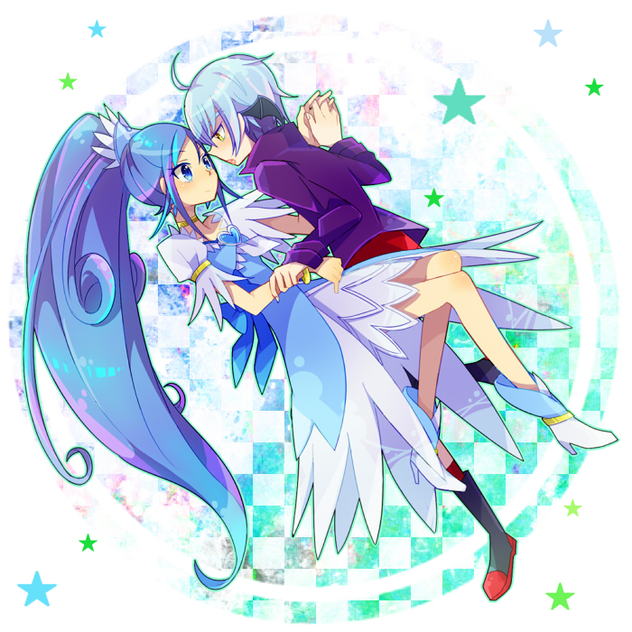 hishikawa rikka, cure diamond, and ira (precure and 1 more) drawn by ruka192