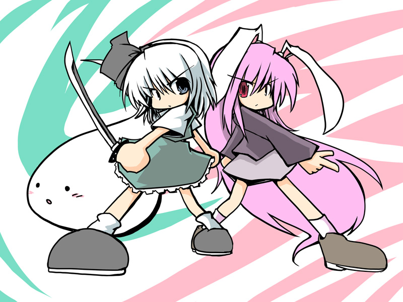 konpaku youmu and reisen udongein inaba (touhou) drawn by 216