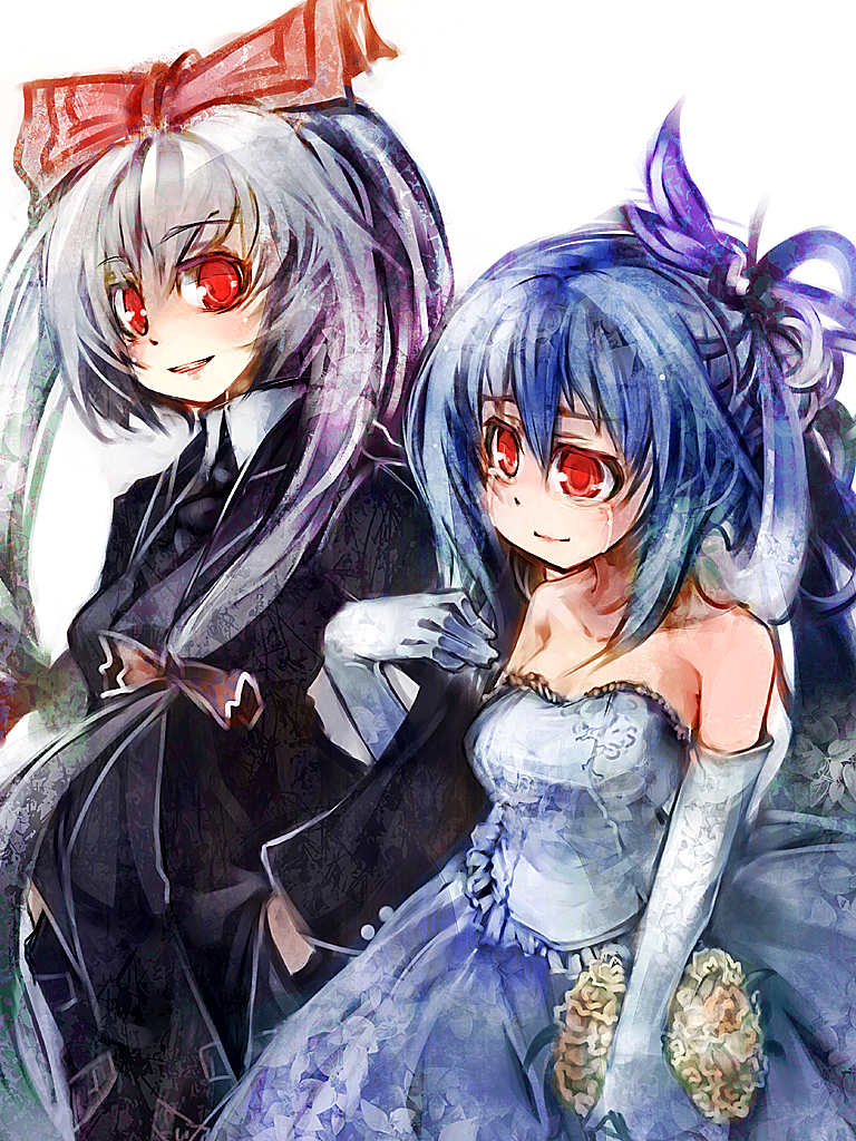 fujiwara no mokou and kamishirasawa keine (touhou) drawn by ukyo_rst