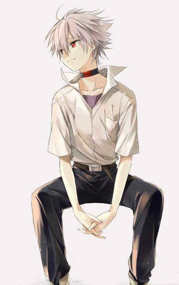 nagisa kaworu (neon genesis evangelion and 2 more) drawn by kyou_(nodobotokemax)