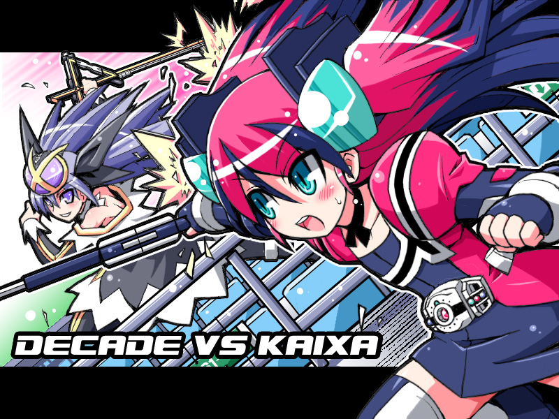 kamen rider decade and kamen rider kaixa (kamen rider and 2 more) drawn by yuuno