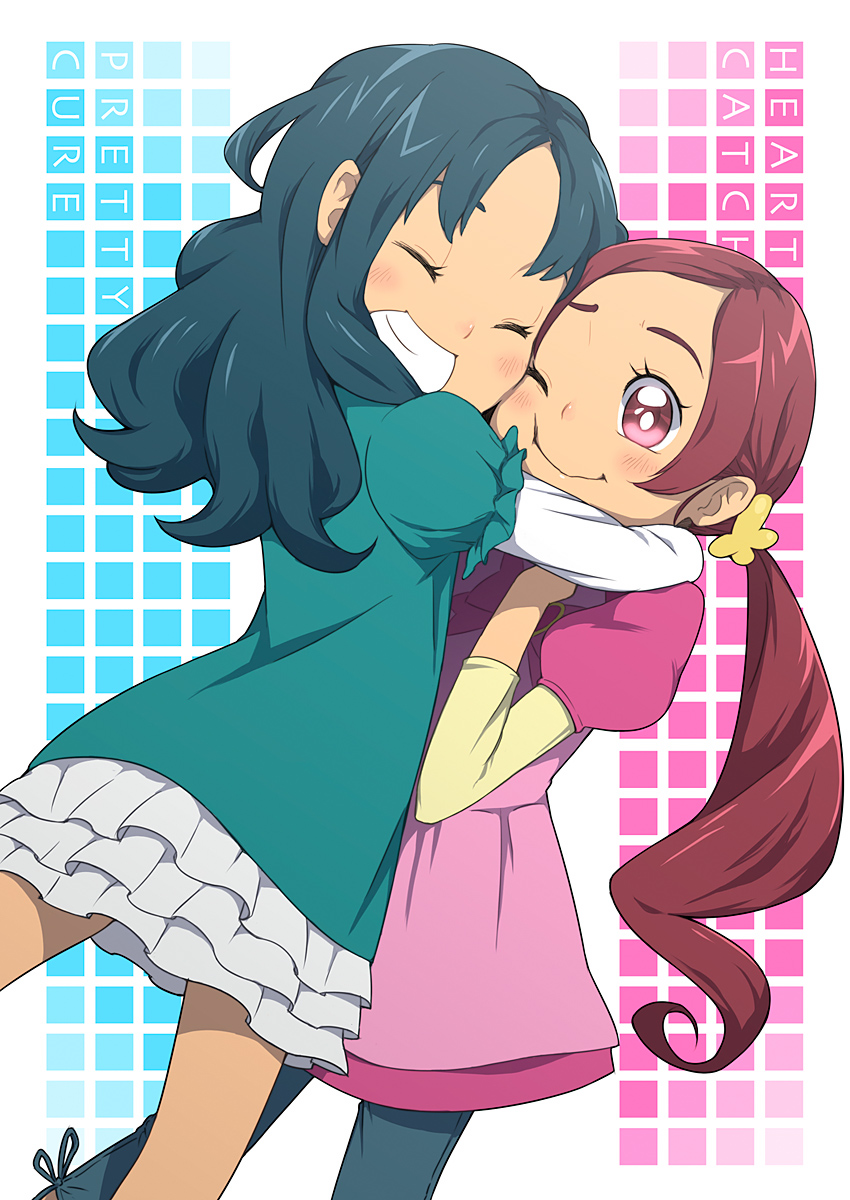kurumi erika and hanasaki tsubomi (precure and 1 more) drawn by ukokkei