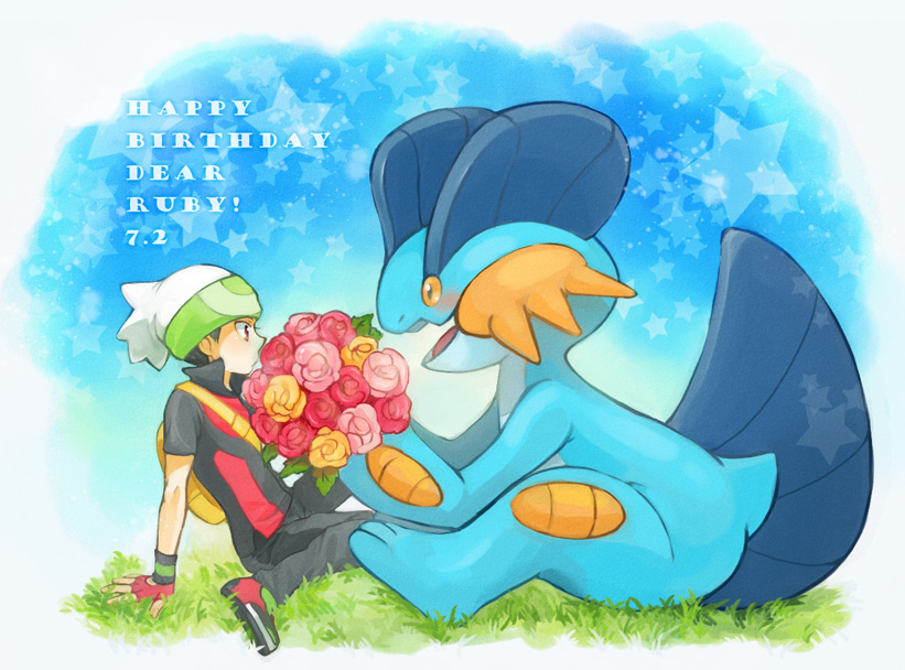 brendan and swampert (pokemon and 1 more) drawn by niimura_(csnel)