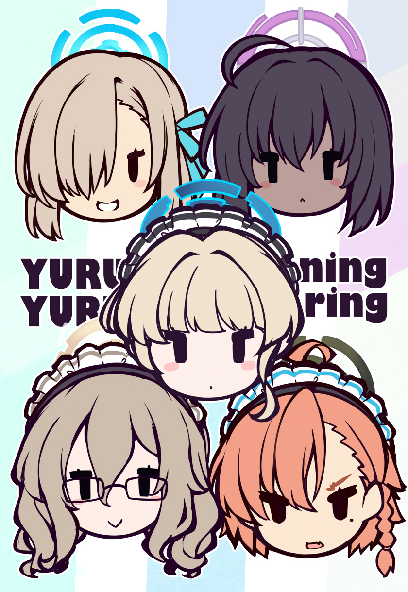 asuna, toki, karin, neru, and akane (blue archive) drawn by akikaze_tsumuji