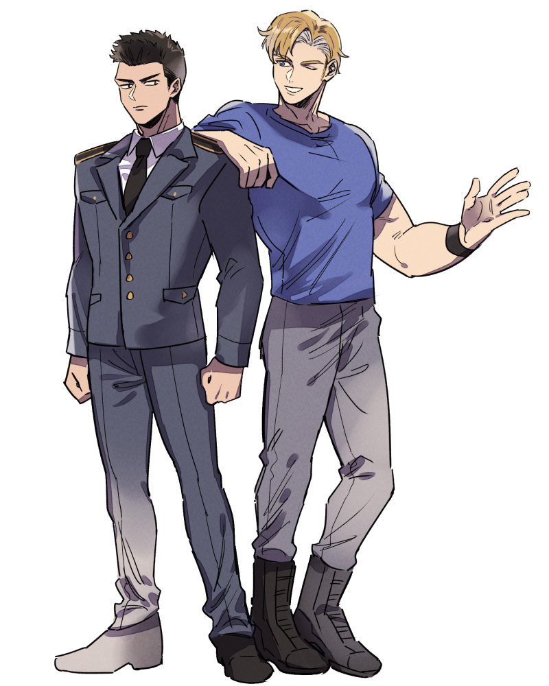 ao isami and lewis smith (yuuki bakuhatsu bang bravern) drawn by maji_(m)