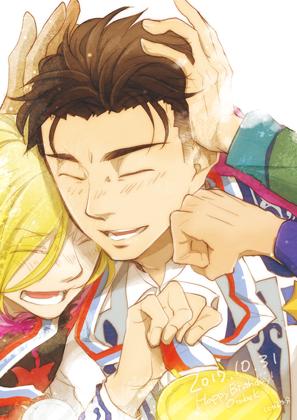 yuri plisetsky and otabek altin (yuri!!! on ice) drawn by nyarulake