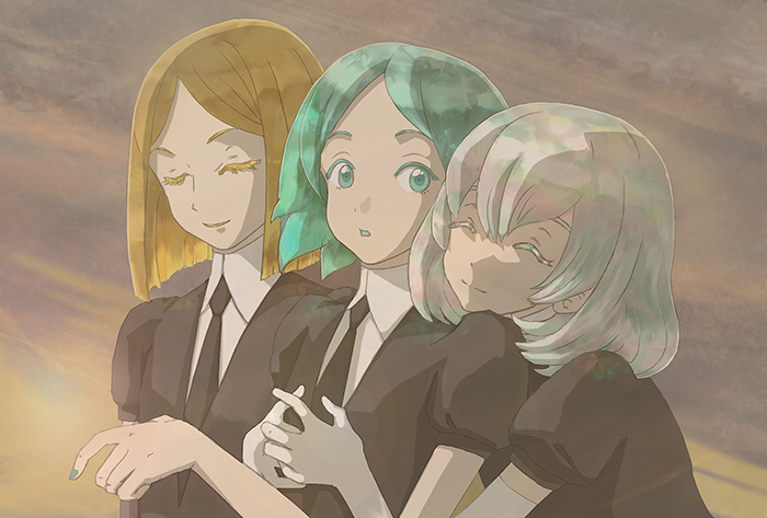 phosphophyllite, diamond, and yellow diamond (houseki no kuni) drawn by seraphitalg