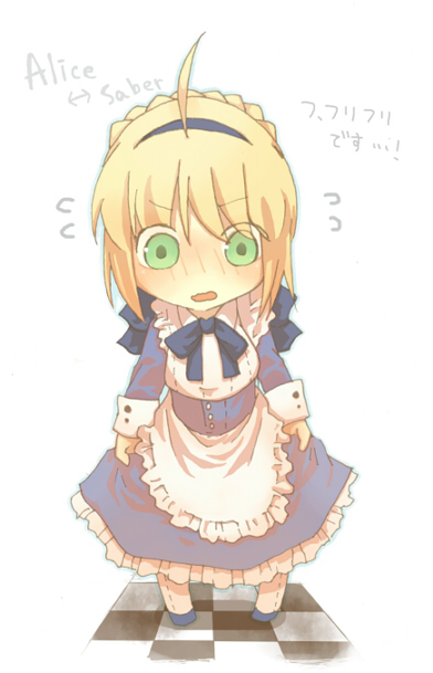 artoria pendragon, saber, and alice (fate and 2 more) drawn by mochityoko