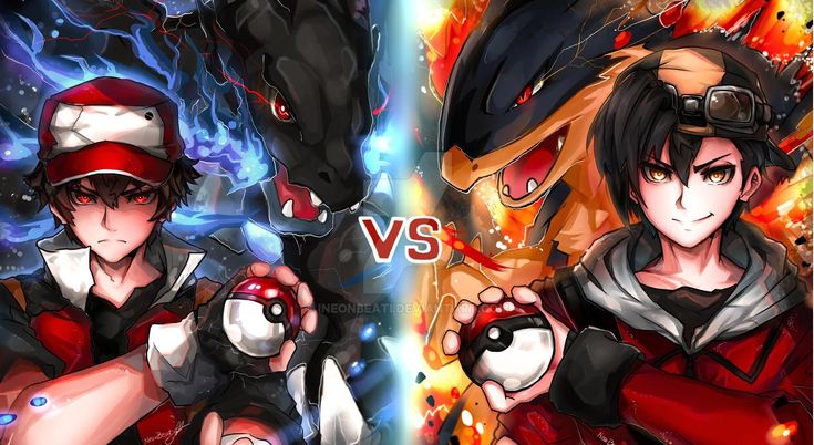 red, ethan, charizard, typhlosion, and mega charizard x (pokemon and 1 more) drawn by neonbeat