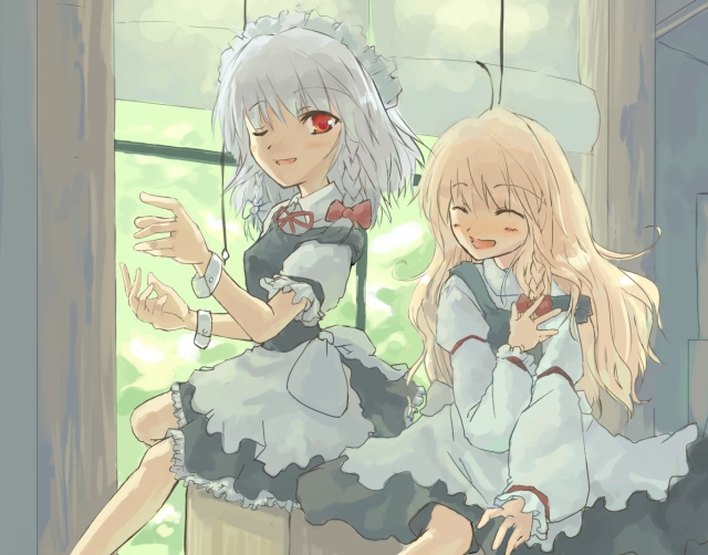 kirisame marisa and izayoi sakuya (touhou) drawn by tes_(unpre)