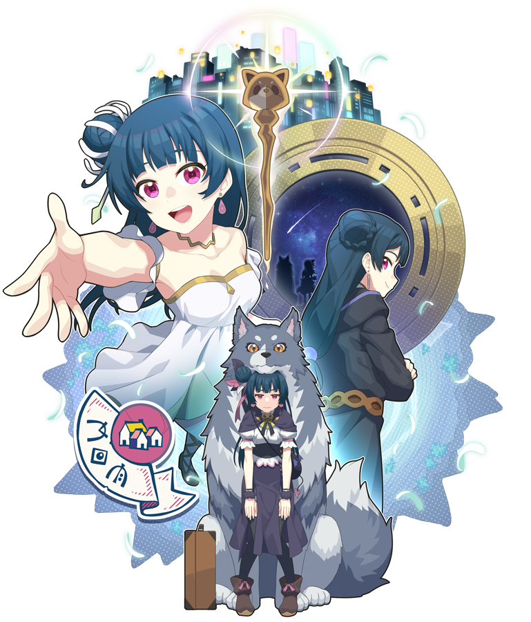 tsushima yoshiko, yohane, lailaps, tsushima yoshiko's mother, and yohane's mother (love live! and 2 more) drawn by waste-man