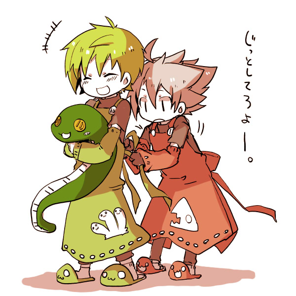 ragna the bloodedge, hazama, and dead spike (blazblue) drawn by kuro_yuzu
