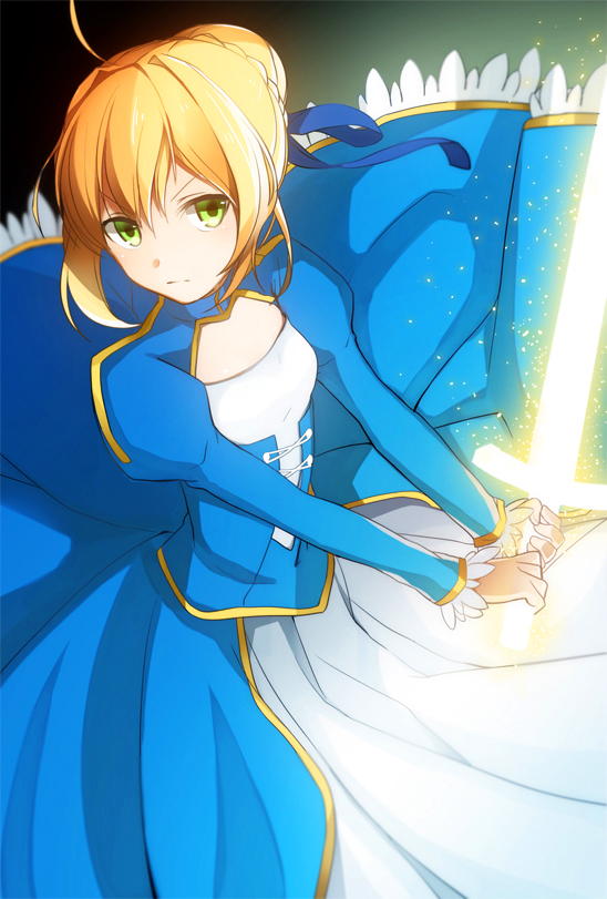 artoria pendragon and saber (fate and 1 more) drawn by juugonichi_(wheeliex2)