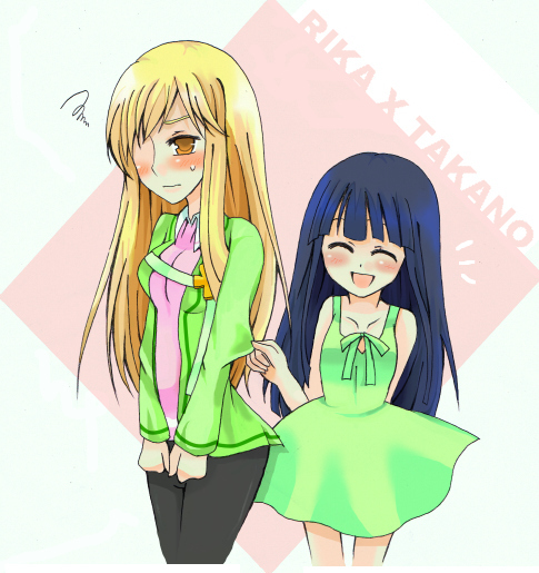 furude rika and takano miyo (higurashi no naku koro ni) drawn by hazumi_yae