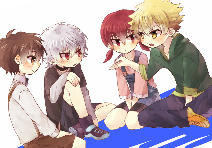 accelerator, musujime awaki, tsuchimikado motoharu, unabara mitsuki, and etzali (toaru majutsu no index and 1 more) drawn by niwatoriko