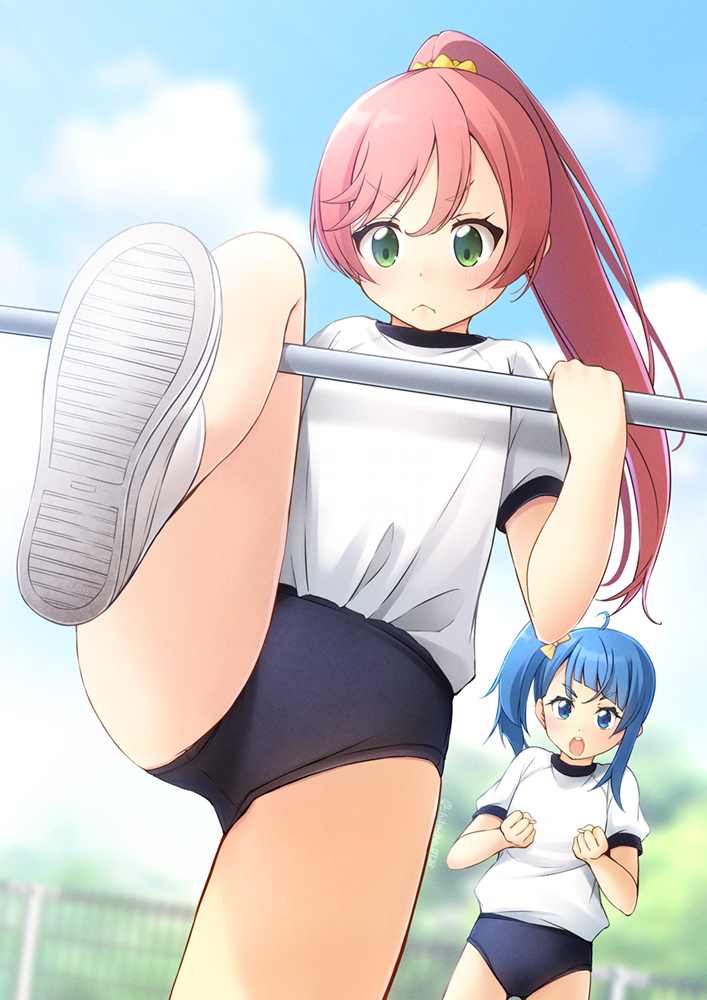 sora harewataru and nijigaoka mashiro (precure and 1 more) drawn by shibacha