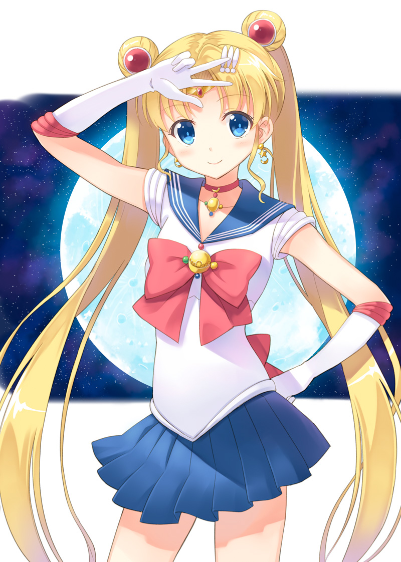 tsukino usagi and sailor moon (bishoujo senshi sailor moon) drawn by hyuuga_azuri
