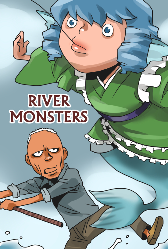 wakasagihime and jeremy wade (touhou and 1 more) drawn by onikobe_rin