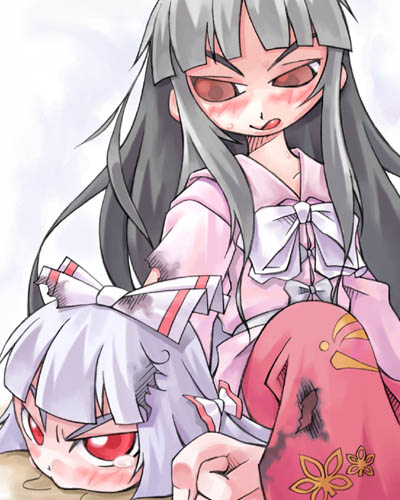 fujiwara no mokou and houraisan kaguya (touhou) drawn by nyagakiya