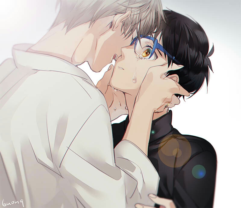 katsuki yuuri and viktor nikiforov (yuri!!! on ice) drawn by 846kazuya