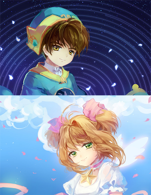 kinomoto sakura and li syaoran (cardcaptor sakura) drawn by cat_princess