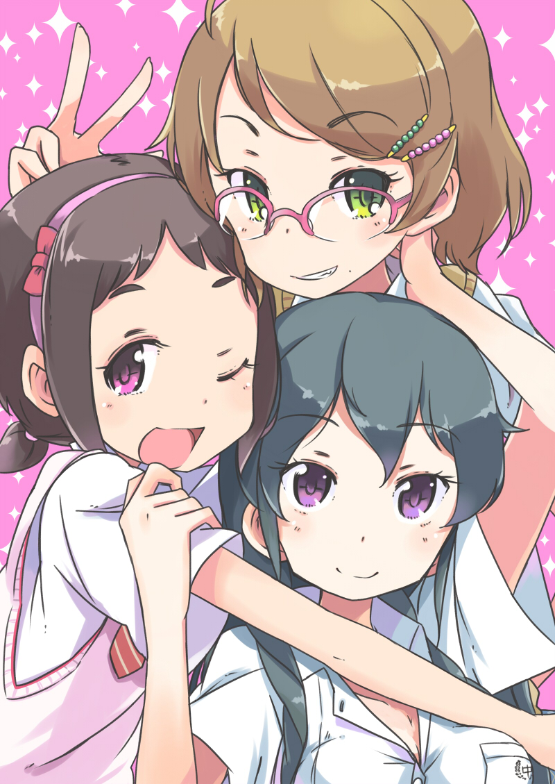 ohishi izumi, muramatsu sakura, and tsuchiya ako (idolmaster and 1 more) drawn by ueshita