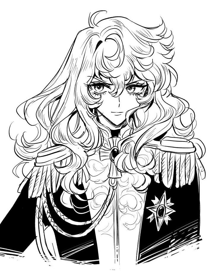 oscar francois de jarjayes (versailles no bara) drawn by akiyama_enma